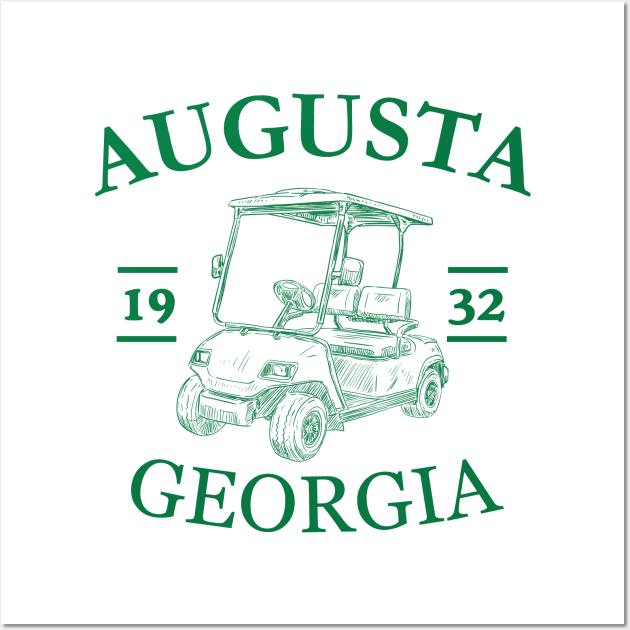 Augusta Georgia golf cart Wall Art by Tebird